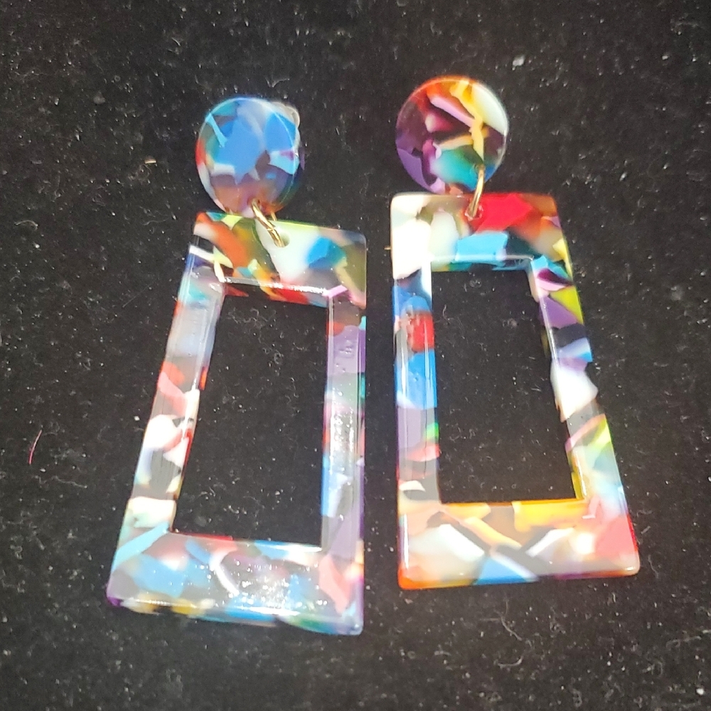 Colorful Geometric Earrings Retro DZ643